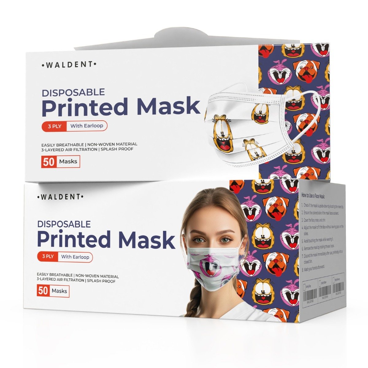 Waldent 3 Ply Printed Mask (Pack of 50)